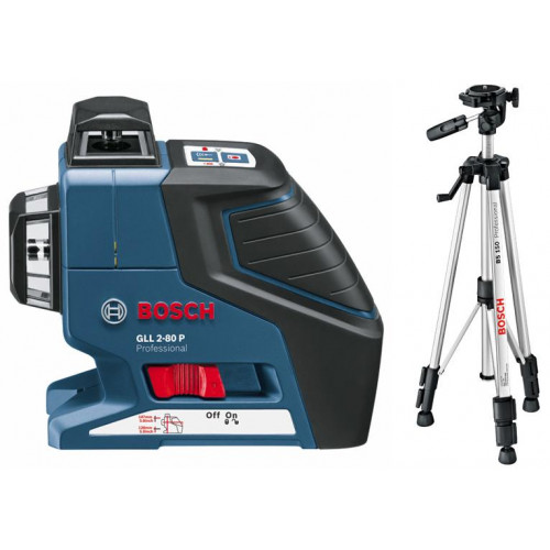 Kryžminių linijų lazeris Bosch GLL 2-80 P + stovas BS 150 Professional